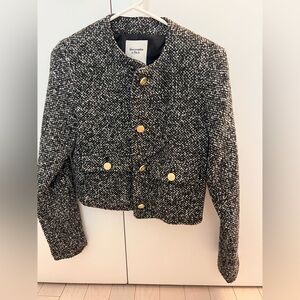 Abercrombie & Fitch Collarless Textured Jacket